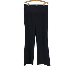 Duo Maternity S Black Slacks Stretch Back Button Pockets Workwear 31" Inseam